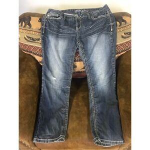 Series 31 Amethyst Womens Dark Wash Bootcut Jeans Contrast Stitch Size 14